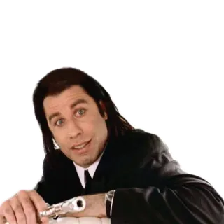 👔 141896b7 man, suit, gun, weapon, posing telegram sticker