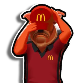 🐶 6b7e1d26 McDonald's, Fast Food, Cartoon, Rot, Mitarbeiter whatsapp sticker