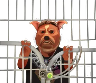🔗 84fdf005 Hund, Gefängnis, Cartoon, Tier, Gefängnis, Anthropomorph whatsapp sticker