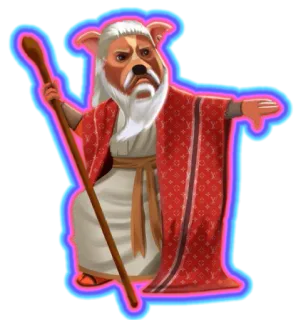 🧙 c5a48de1 Hund, Moses, Stab, Gewand, Figur, Religion whatsapp sticker