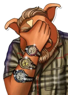 🤦‍♂️ f92f7d6c Schwein, Uhren, Luxus, teuer, Tier, Cartoon, Schmuck whatsapp sticker