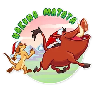 🕺 3bb18774 HAKUNA MATATA Hakuna Matata, Der König der Löwen, Timon, Pumbaa, Weihnachten, Cartoon, Disney telegram sticker