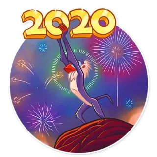 🎉 f584097a Rafiki The Lion King 2020 König der Löwen, Rafiki, Feuerwerk, 2020, Disney telegram sticker