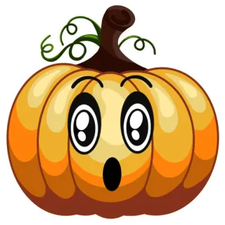 😲 02218197 calabaza, halloween, otoño, dibujos animados, pegatina, emoji whatsapp sticker