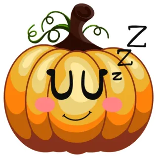 😴 05921262 zzz calabaza, halloween, otoño, otoño, dormir, durmiendo, lindo, dibujos animados whatsapp sticker