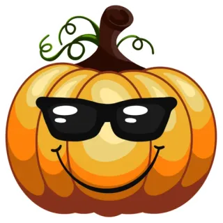 😎 0cc7b298 calabaza, halloween, otoño, otoño, gafas de sol, guay, emoticono, pegatina whatsapp sticker