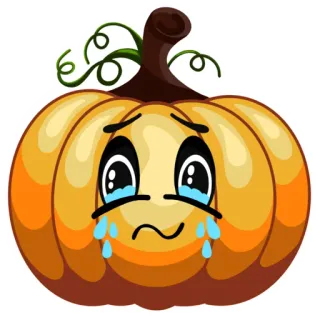 😭 16efa16f calabaza, triste, llorando, halloween, otoño, emociones, verdura, naranja whatsapp sticker