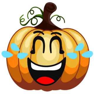 😂 53e4a968 calabaza, emoji, riendo, llorando, feliz, halloween whatsapp sticker