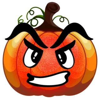 😡 5c436dc1 calabaza, halloween, dibujos animados, enojado, cara, verdura, otoño whatsapp sticker