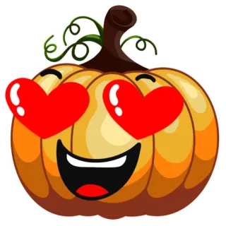 😍 74126301 calabaza, emoji, amor, corazón, dibujos animados, lindo, otoño, halloween whatsapp sticker