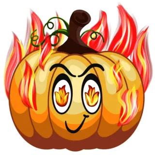 🔥 ba5b0269 calabaza, fuego, halloween, dibujos animados, ardiendo, llamas, tenebroso whatsapp sticker