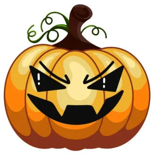 😈 e8f10664 calabaza, halloween, tenebroso, dibujos animados, otoño, estacional whatsapp sticker