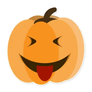 😝 614b2807 호박, 이모티콘, 할로윈, 얼굴, 혀, 스티커 telegram sticker