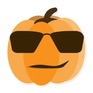 😎 a9cf969d 호박, 할로윈, 선글라스, 가을, 이모티콘, 멋진, 능글 telegram sticker