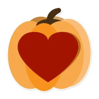 ❤ ba7a1b72 호박, 하트, 사랑, 가을, 가을, 할로윈 telegram sticker