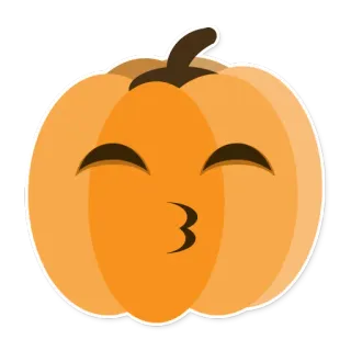 😚 df42a235 호박, 키스, 이모티콘, 귀여운, 가을, 시즌 telegram sticker