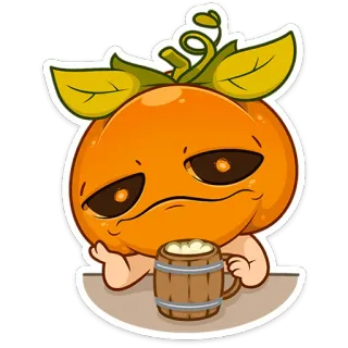 🎃 3d2c185a カボチャ, ビール, アルコール, ハロウィン, 漫画 telegram sticker
