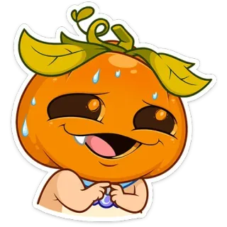 😬 08942a9c Kürbis, Figur, Halloween, Niedlich, Schwitzen, Cartoon telegram sticker