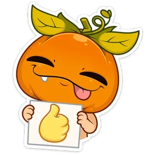 👍 7e713f62 Kürbis, Halloween, Cartoon, Niedlich, Figur, Daumen hoch telegram sticker