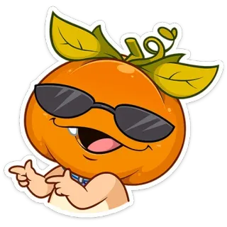 😎 f02f7293 Kürbis, Cartoon, Sonnenbrille, Halloween, Figur, Orange telegram sticker