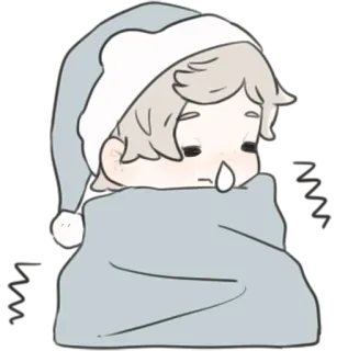 😪 6a36d91d 졸린, 귀여운, 담요, 만화, 사랑스러운, 피곤한, 감싸인 telegram sticker