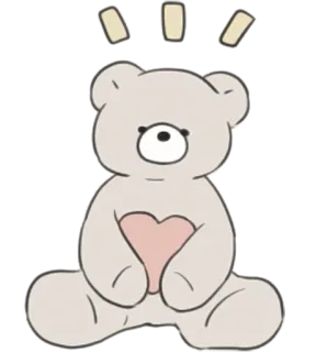 🧸 d286ab73 곰, 테디베어, 하트, 귀여운, 카와이, 스티커, 만화 telegram sticker