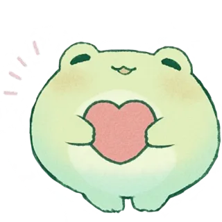 ☺️ 47ec06d7 Frosch, Herz, süß, Liebe, Tier, Amphibie, Cartoon telegram sticker