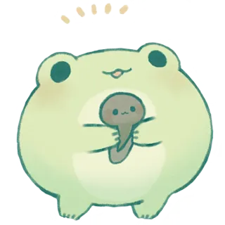 🐸 5bb7076e Frosch, Kaulquappe, süß, Cartoon, Amphibie, Tier telegram sticker