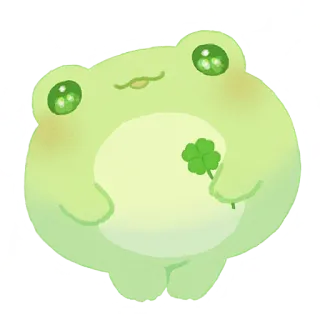🍀 a09d22dd Frosch, Klee, Glück, süß, Cartoon, Tier, grün telegram sticker