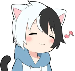 🎵 f6458e22 Anime, Chat, Mignon, Chibi, Kawaii, Manga, Dessin animé, Garçon whatsapp sticker