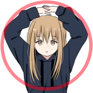 👌 45012563 动漫, 女孩, 卡通, 可爱, 连帽衫, 粉丝艺术 telegram sticker