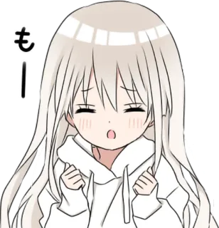 😣 6b090591 もー！ アニメ, マンガ, かわいい, 女の子, カワイイ, 怒り, 表情 telegram sticker