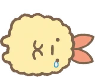 😢 e34bdc29 虾, 天妇罗, 食物, 可爱, 卡哇伊, 哭, 悲伤 telegram sticker