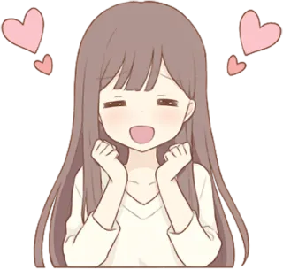😍 723ec82f dziewczyna, serca, anime, słodkie, kawaii, naklejka telegram sticker