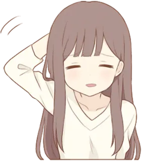 😅 887bb253 anime, dziewczyna, zdezorientowana, myśląca, kawaii telegram sticker