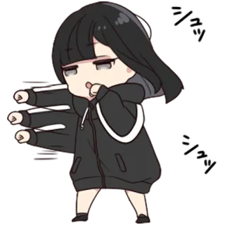 👊 1f7dfc82 シッ anime, manga, chibi, cute, shushing, silence whatsapp sticker