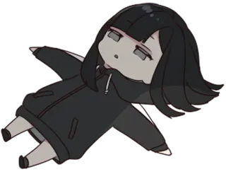 😐 71cb9454 chibi, anime, manga, cute, girl, character, sad, exhausted whatsapp sticker