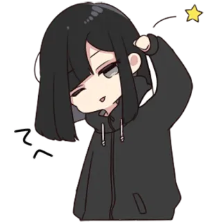 😜 7397cc28 てへ anime, manga, cute, girl, chibi whatsapp sticker