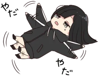 🙅‍♀️ 9c0acf67 やだ anime, cartoon, expression, lying down, character, girl whatsapp sticker
