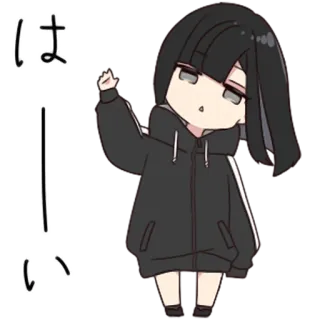 ✋ f4aba0f6 はい anime, manga, girl, cartoon, japanese whatsapp sticker