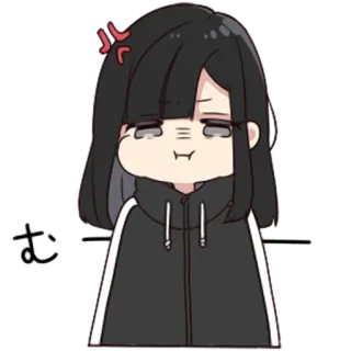 😤 fdc72d90 む anime, girl, mood, cute, angry whatsapp sticker