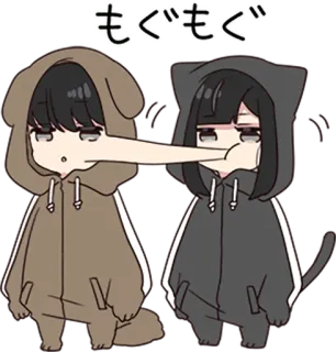 😋 953636d5 もぐもぐ mangiare, carino, cane, gatto, costume animale telegram sticker