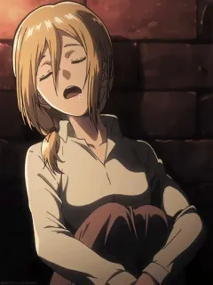 😴 2d203960 Historia Reiss Attack on Titan Anime, L'Attaque des Titans, Historia Reiss, Sommeil, Fatigué, Triste telegram sticker