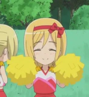 👧 3eba0743 Cheerleader, Anime, Mignon, Pompons, Dessin animé, Esprit d'école telegram sticker