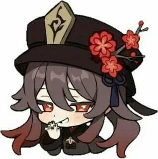 😎 ad235f0f Hu Tao Genshin Impact アニメ, 原神, 胡桃, ゲーム, ちびキャラ, 可愛い telegram sticker