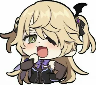 😎 e0ae7a86 Fischl Genshin Impact アニメ, 原神, フィッシュル, ゲーム, ちび, 可愛い, ステッカー telegram sticker