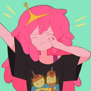 🍓 5b46e1fe Princess Bubblegum Adventure Time cartoon, princess, crown, pink, Adventure Time, Bubblegum telegram sticker