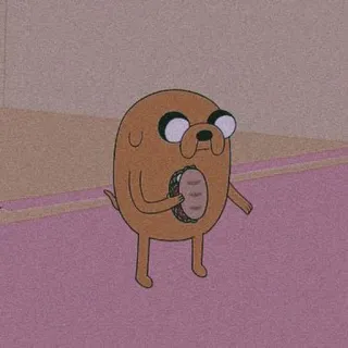 🍓 7fde36d4 Jake Adventure Time cartoon, dog, animated, sandwich, food telegram sticker