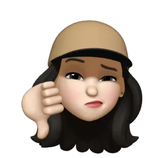 🤫 03a3d6a4 Emoji, Duim omlaag, Dislike, Negatief, Ontevreden, Vrouw telegram sticker