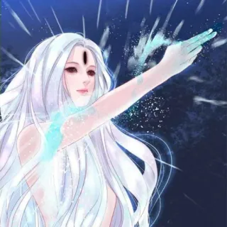 😋 8bd4cc61 mujer, pelo blanco, fantasía, arte, ilustración telegram sticker